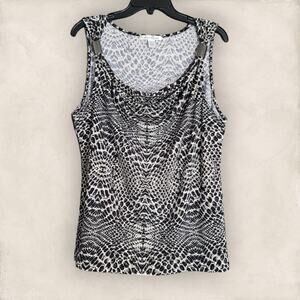 Kenneth Cole NY Cowl Neckline Snake Print with Silver-Tone Accent Sleeveless Top